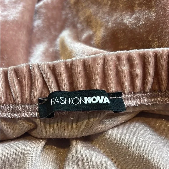 Fashion Nova Pink‎ Velour Off the Shoulder Dress Size Large - Picture 2 of 7